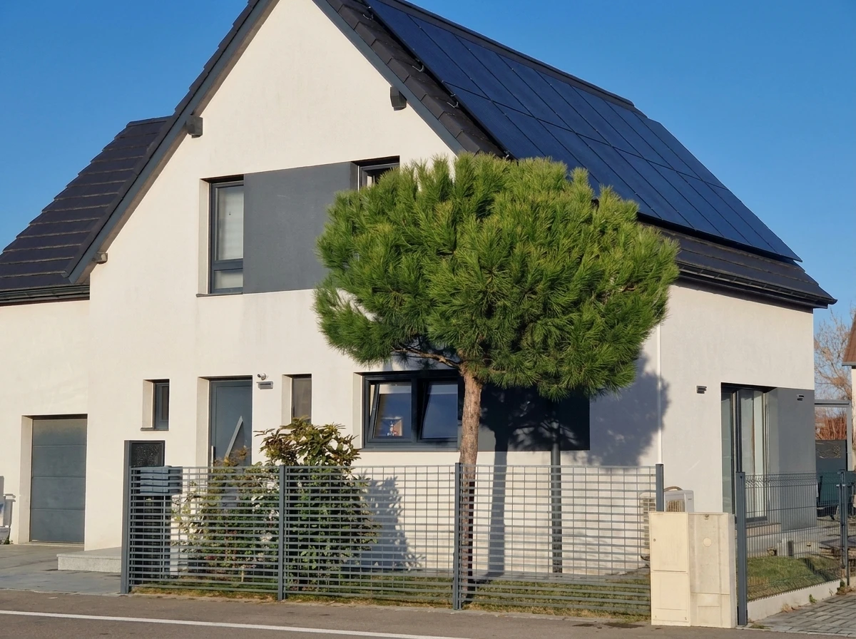 Plafond moderne à architecture courbe avec éclairage LED intégré